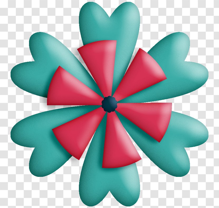 Green Turquoise Teal Petal Flower - Symmetry Transparent PNG