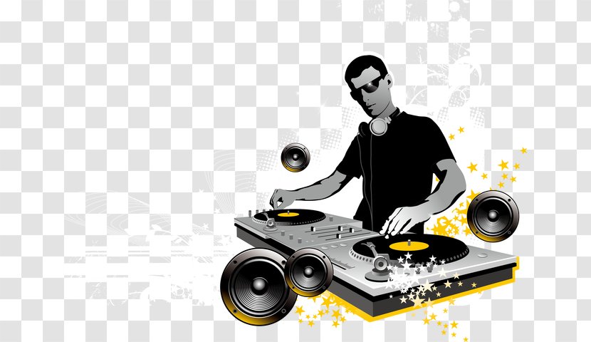 Disc Jockey Mixing Console DJ Mixer Nightclub - Silhouette - Cool Character Transparent PNG