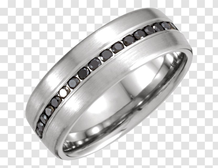 Earring Wedding Ring Jewellery Diamond - Princess Cut - Stainless Steel Black Rings Transparent PNG