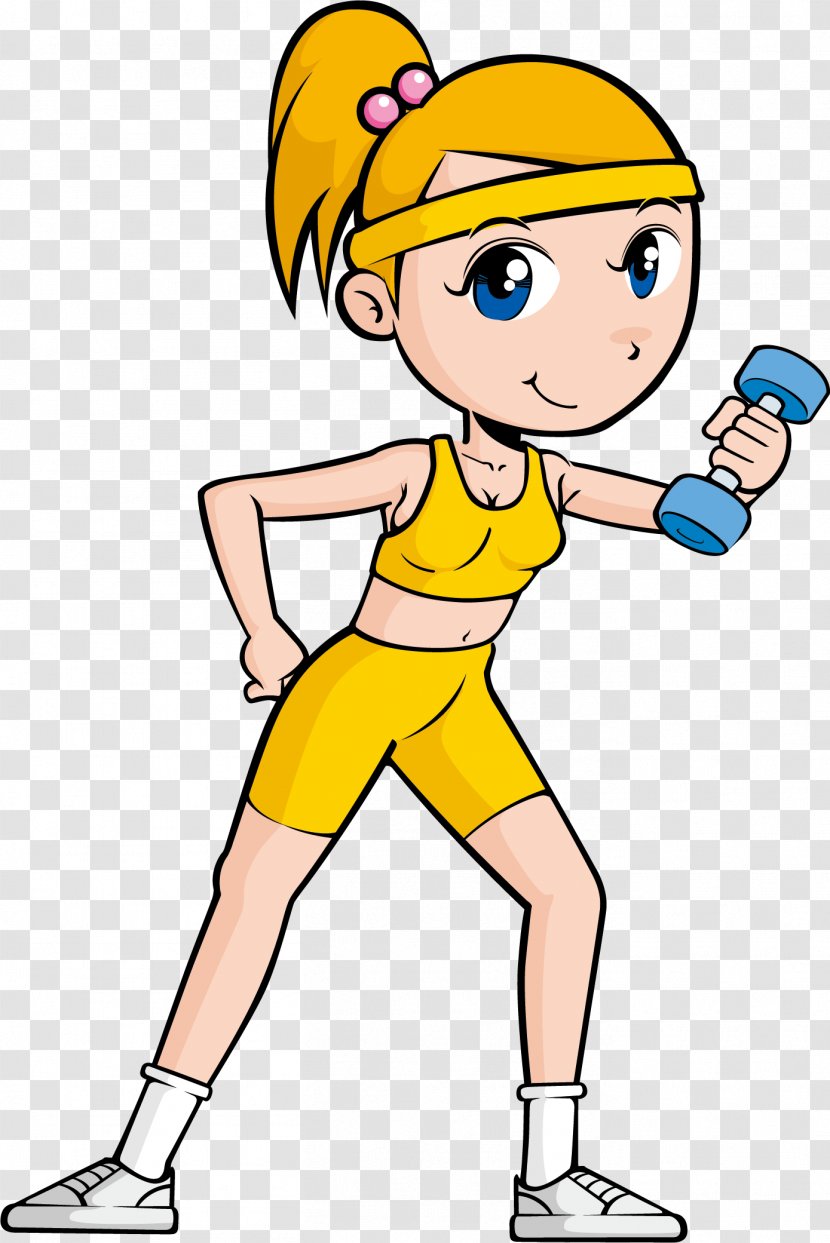 Physical Exercise Fitness Cartoon Clip Art - Tree - Hold The Barbell Transparent PNG
