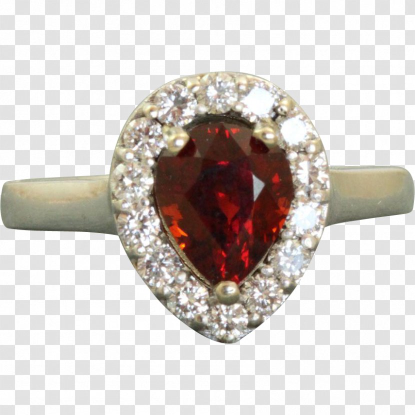 Ruby Ring Diamond Body Jewellery Garnet - Platinum Transparent PNG