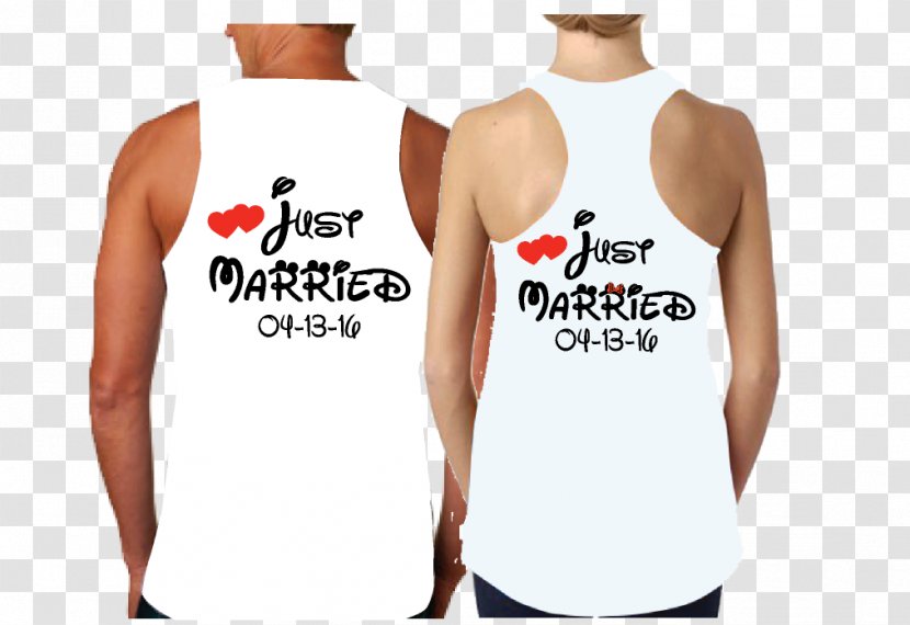 T-shirt Clothing Minnie Mouse Sleeveless Shirt - Just Married Transparent PNG