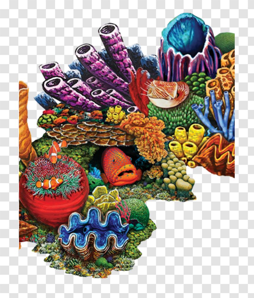 Coral Reef Fish Mosaic - Ceramic - Cartoon Reefs Transparent PNG