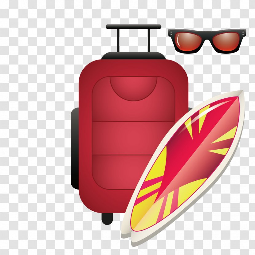 Surfboard Surfing Clip Art - Red - Vector Pattern Material Around The Play Luggage Transparent PNG