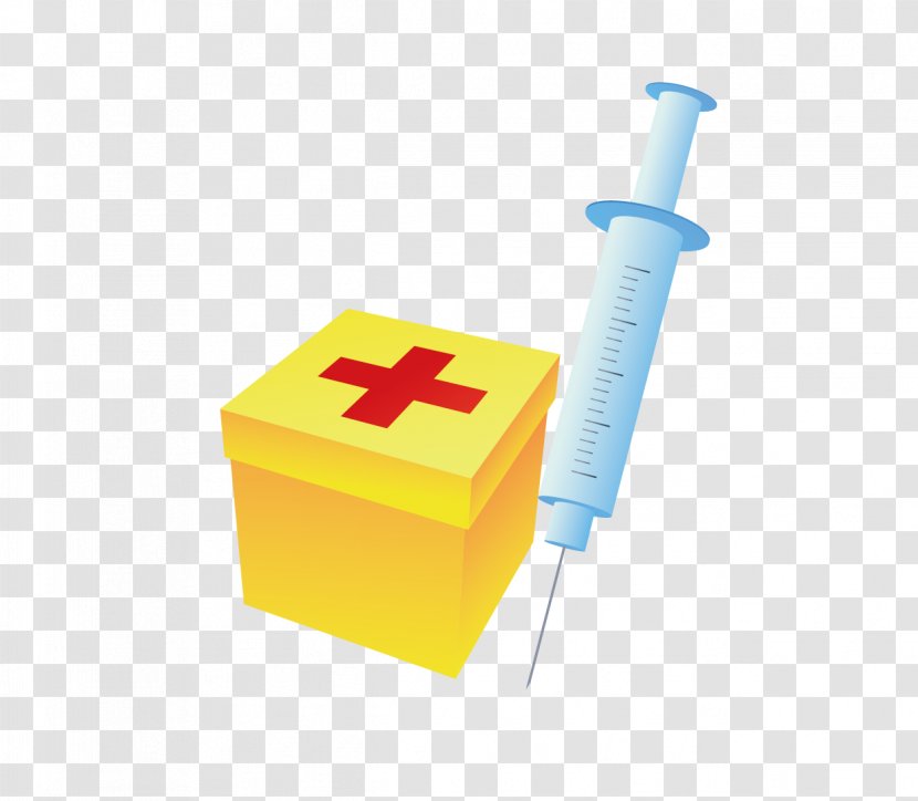 Euclidean Vector Syringe Dengue - Yellow - Medical Boxes And Syringes Material Transparent PNG