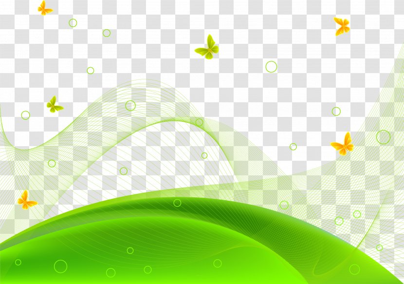 Euclidean Vector Wallpaper - Green - Creative Hillside Meadow Transparent PNG