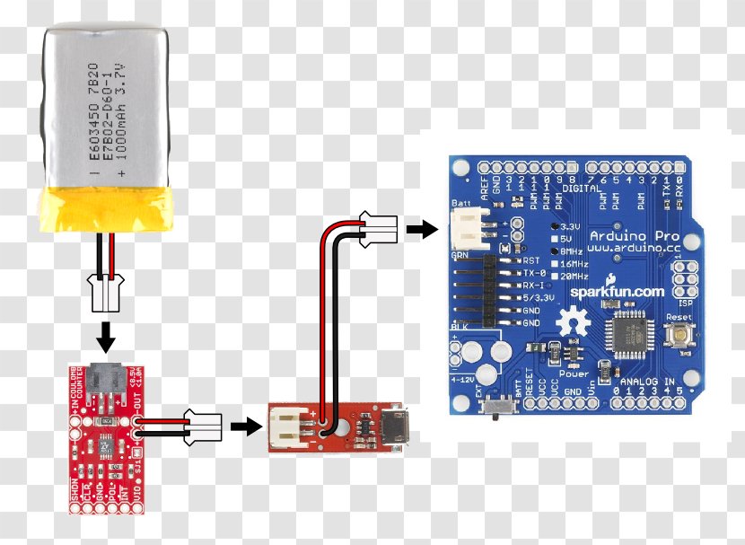 Microcontroller Lithium Polymer Battery Charger SparkFun Electronics - Electrical Wires Cable - Microphone Plug Transparent PNG