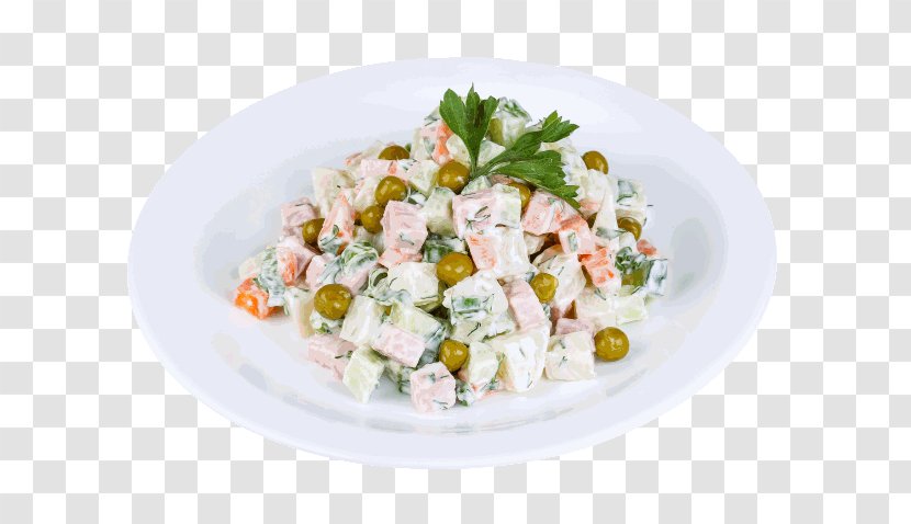 Olivier Salad Vegetarian Cuisine Side Dish Vegetable - Recipe Transparent PNG