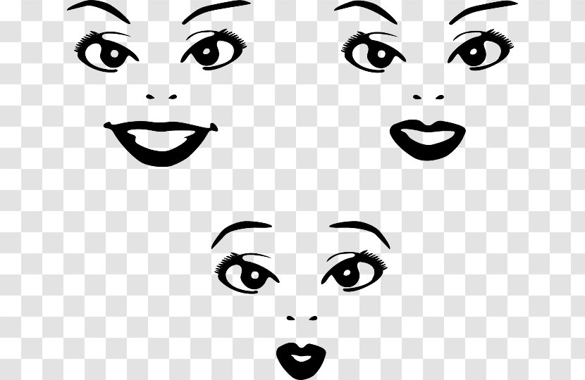 Face Smiley Woman Clip Art - Silhouette Transparent PNG