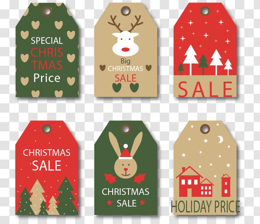 Christmas Gift-bringer Etiquette Paper - Brand - Flat Cute Tags Transparent PNG