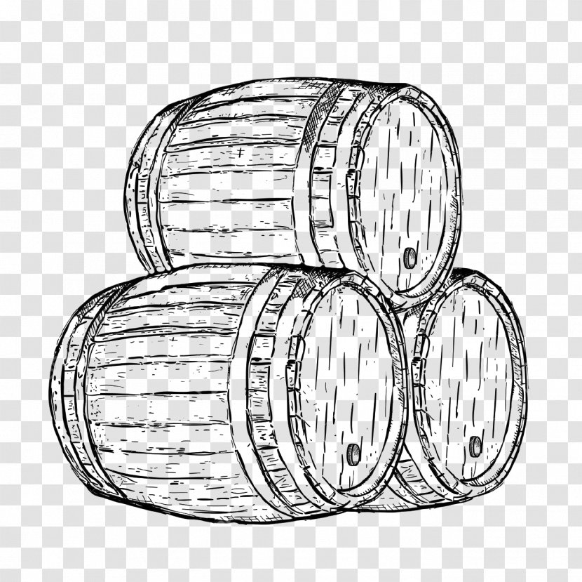 Beer Wine Barrel Keg Drawing Transparent PNG