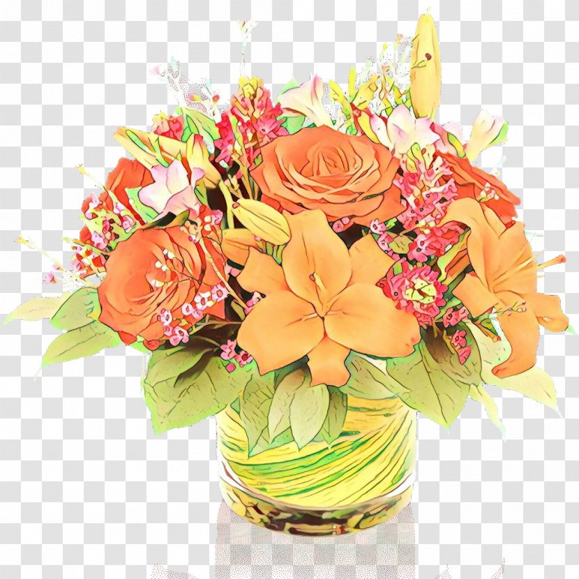 Flower Bouquet Floral Design Cut Flowers Orange - Centrepiece - Flowering Plant Transparent PNG
