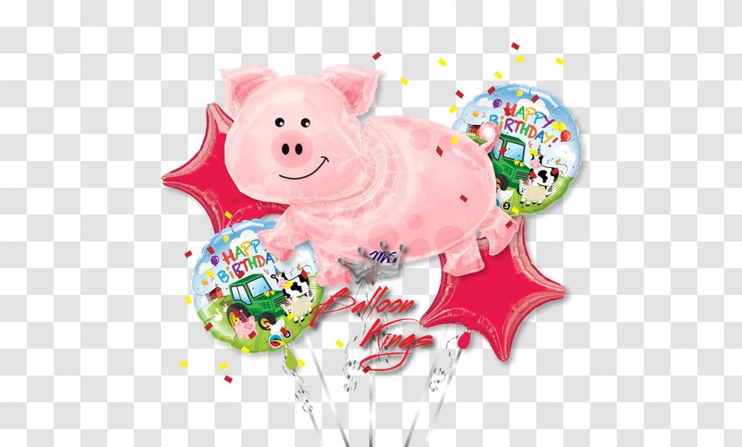 Balloon Pig Birthday Flower Bouquet Helium - Snout Transparent PNG
