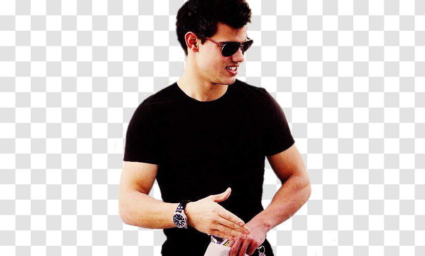 Sunglasses T-shirt Taylor Lautner Shoulder Sleeve - Candid Photography Transparent PNG