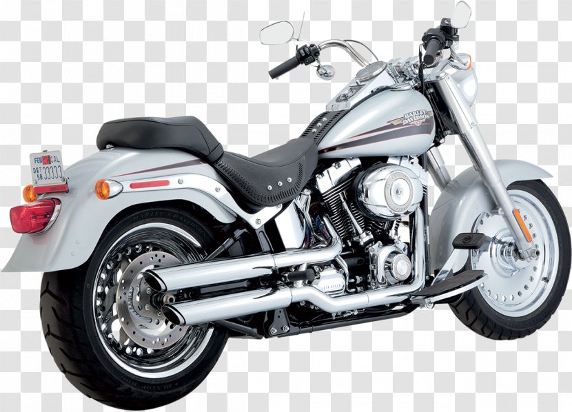 Exhaust System Harley-Davidson Super Glide Softail FLSTF Fat Boy - Wheel - Motorcycle Transparent PNG