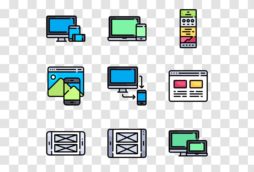 Responsive Web Design Handheld Devices Mobile Phones Icon - Area Transparent PNG