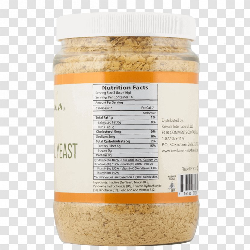 Condiment Kevala Premium Nutritional Yeast Large Flake Commodity Product - Flavor - Nutrition FACTS Transparent PNG