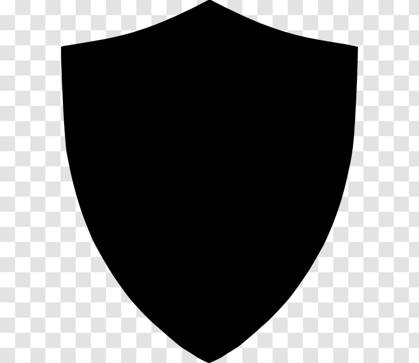 Shield Clip Art - Black And White Transparent PNG