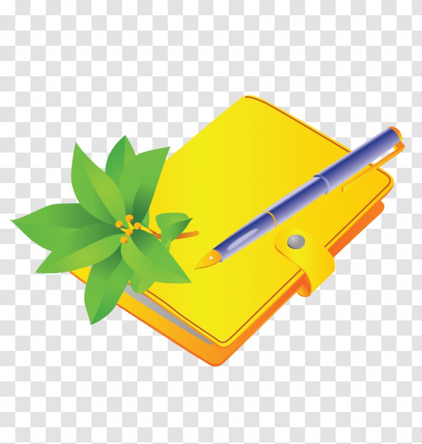 Tree Planting Euclidean Vector - Rectangle - Yellow Notepad Pen Transparent PNG
