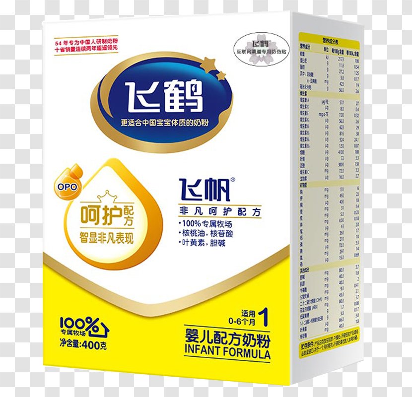 Powdered Milk Infant Formula 2008 Chinese Scandal - Cow S - Flying Crane Segment Feifan Care 1 Transparent PNG