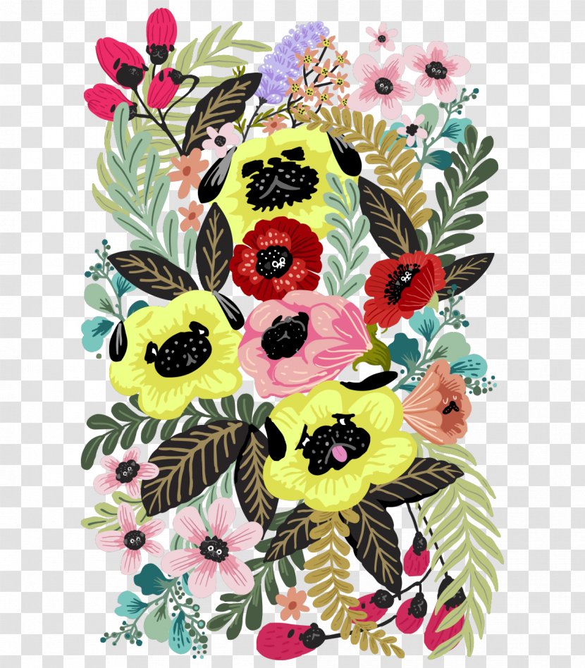 Floral Design Cut Flowers Pug - Flower Transparent PNG