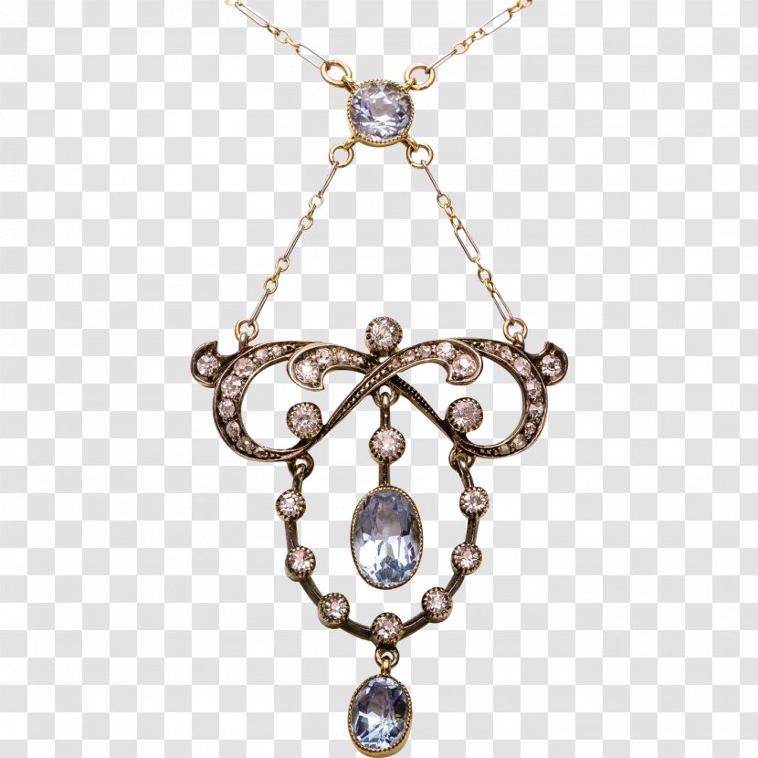 Necklace Pendant Lavalier Jewellery Gemstone - Silver Transparent PNG