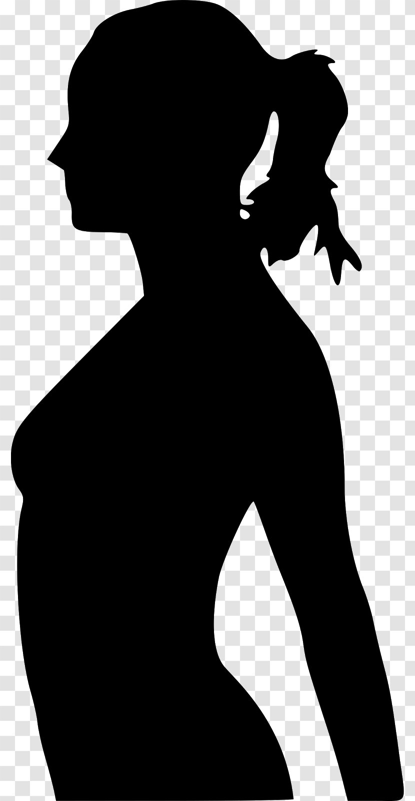 Pregnancy Woman Clip Art - Black And White Transparent PNG