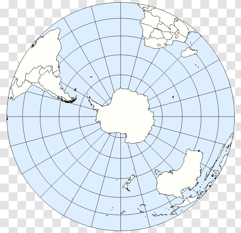 Southern Hemisphere Western Northern Globe Map - Lambert Azimuthal Equalarea Projection - Perspective Transparent PNG