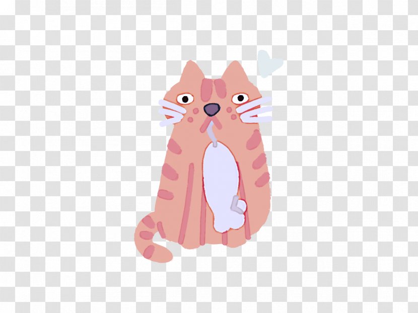 Pink Nose Cartoon Cat Tail - Fawn Peach Transparent PNG