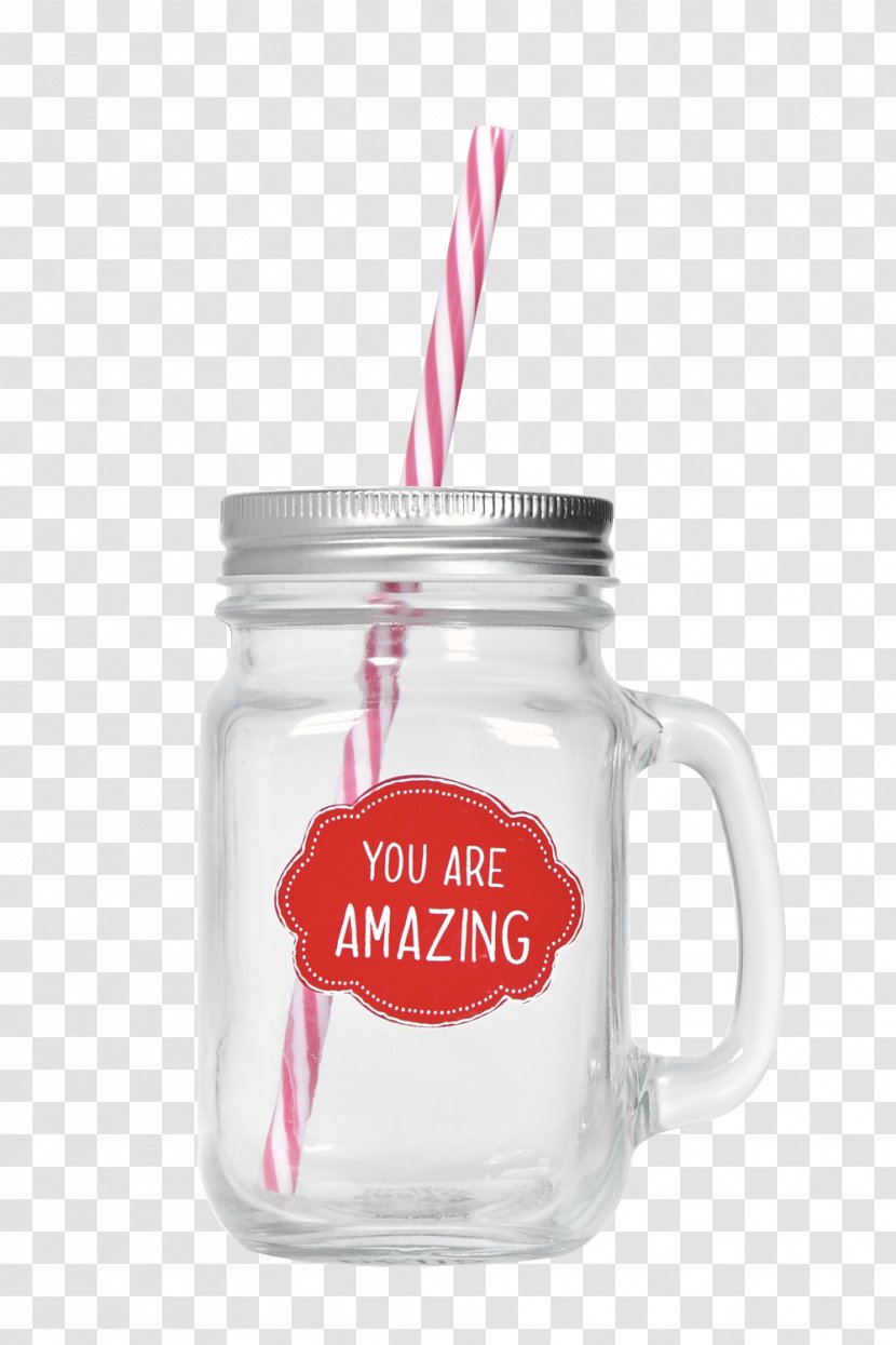 Mason Jar Lid Glass Mug - Drinking Straw Transparent PNG