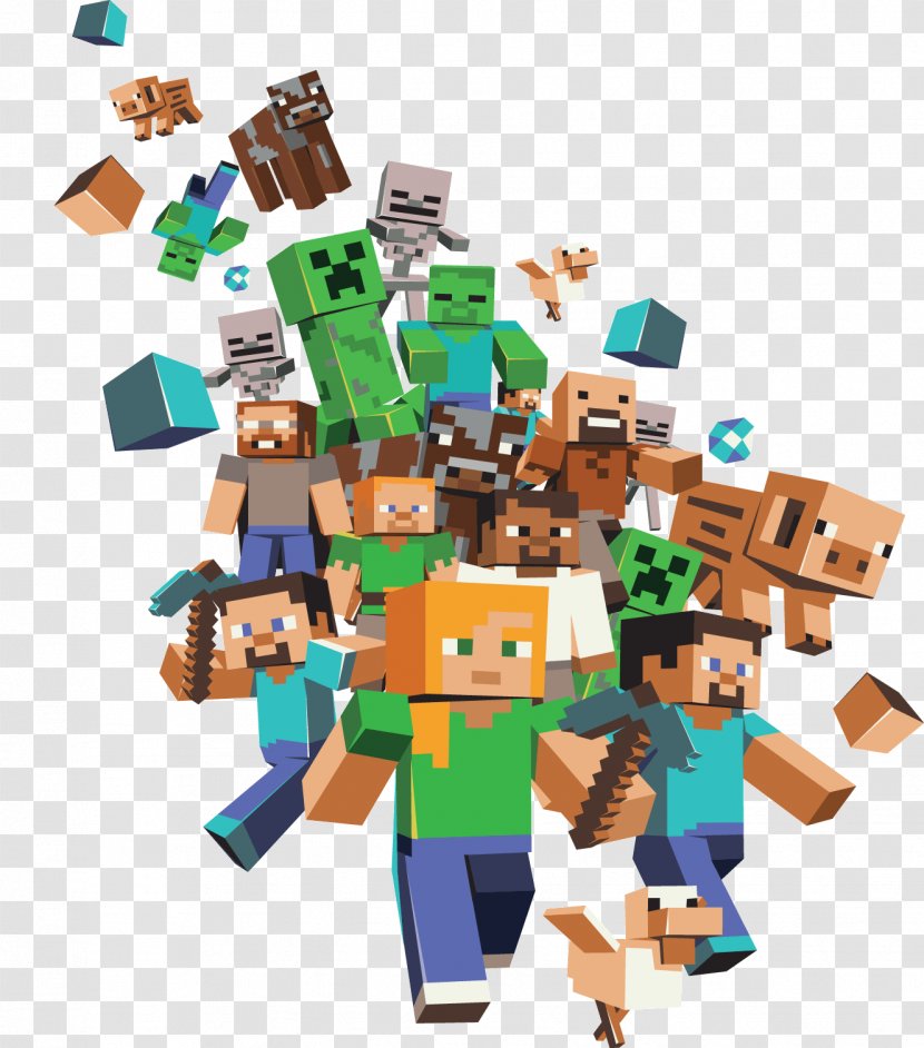 Minecraft: Pocket Edition Xbox 360 - Illustration - Minecraft Characters Transparent PNG