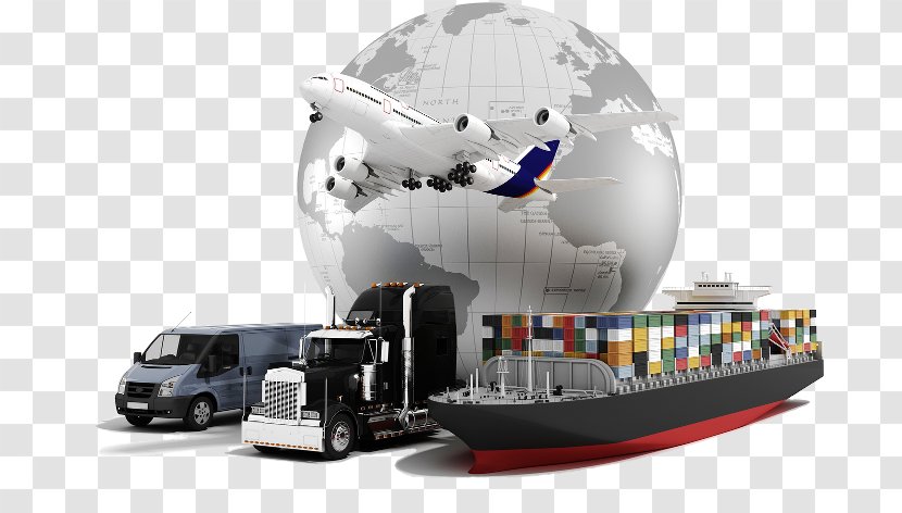Logistics Cargo Freight Transport Forwarding Agency - Earth Airplane Truck Transparent PNG