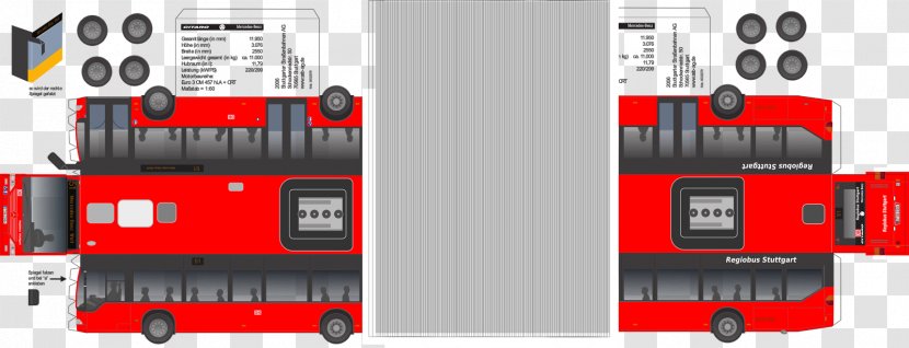 Bus Mercedes-Benz Citaro Train Glacier Express Bernina - Paper Model Transparent PNG