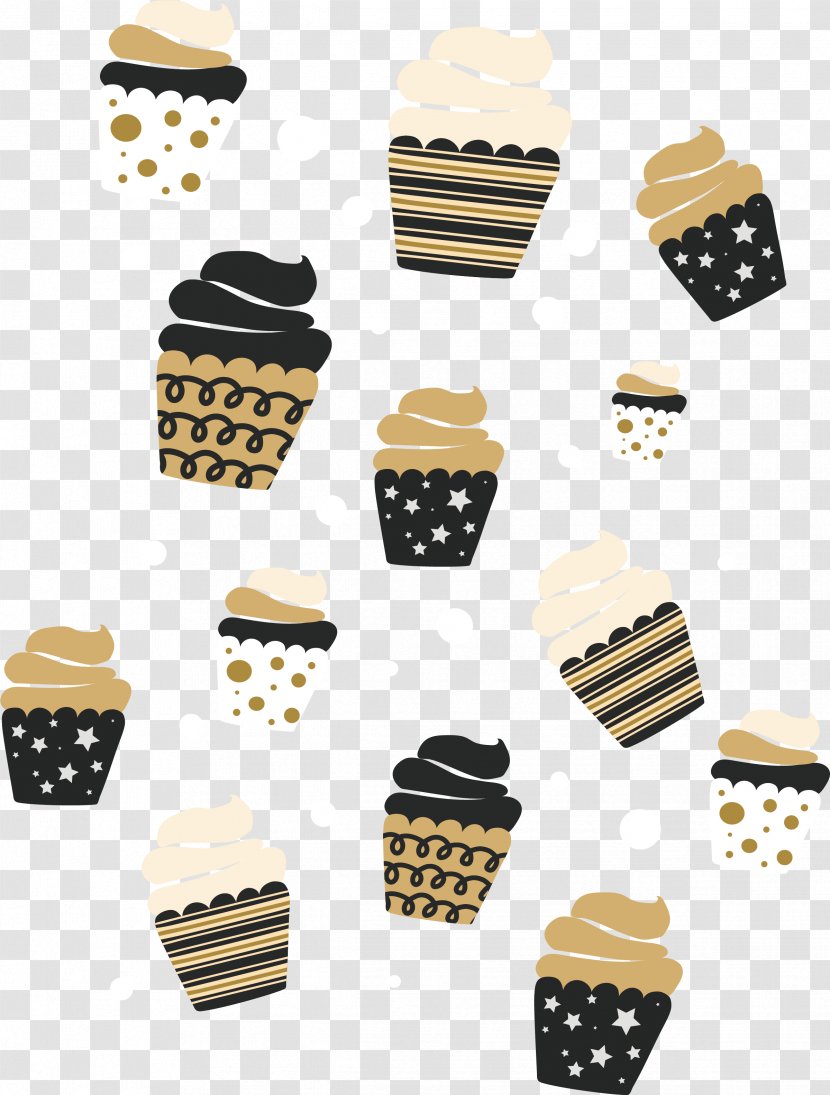 Cupcake Birthday Cake - Food - Cartoon Pattern Transparent PNG