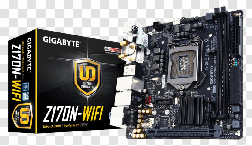 Intel LGA 1151 Mini-ITX Gigabyte Motherboard Z170N-Wifi 816 Gr Technology - Electronic Device Transparent PNG