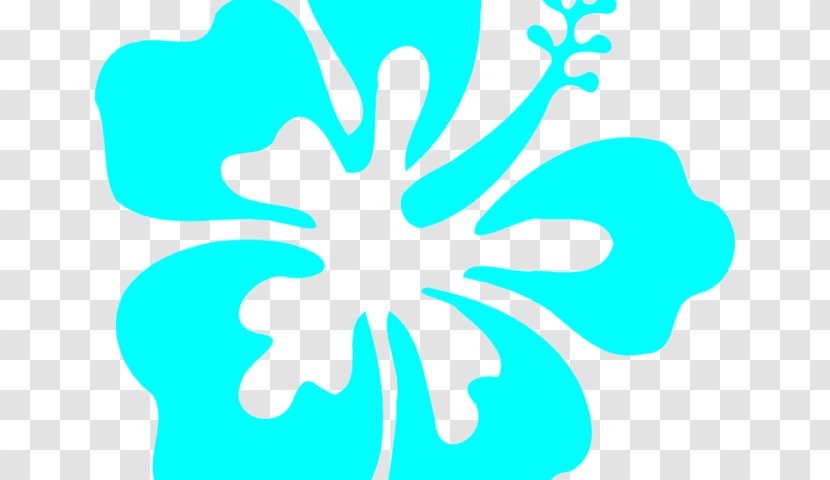 Clip Art Rosemallows Hawaii - Hibiscus - Turquoise Background Transparent Transparent PNG