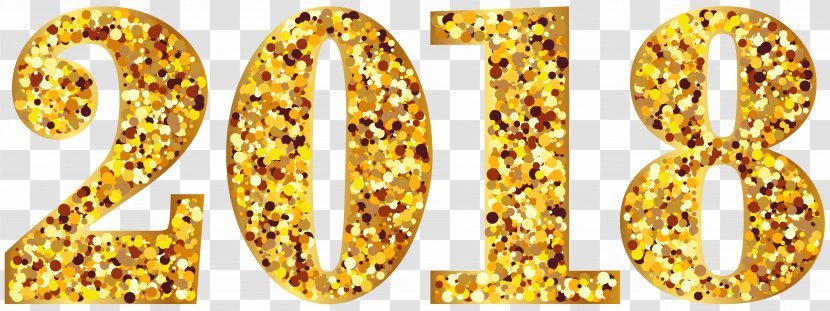 YouTube Animation Clip Art - New Year - Gold Glitter Transparent PNG