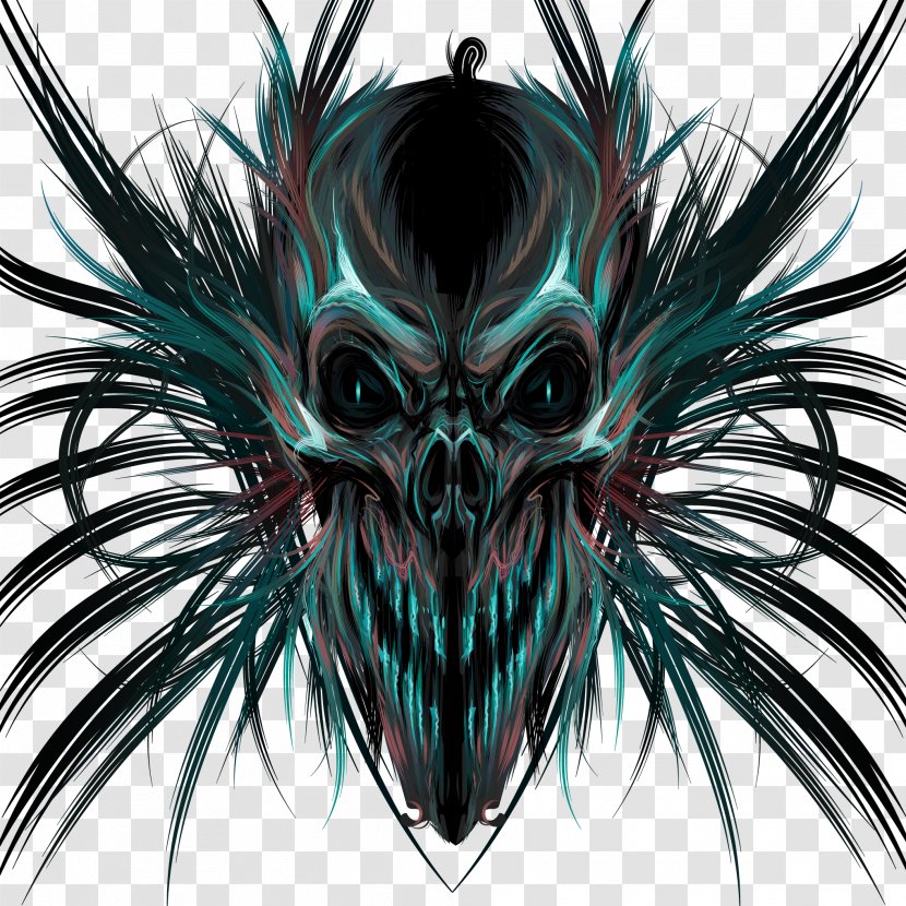 Ghost Skull - Beak - Vector Hand Painted Horror Of The Transparent PNG