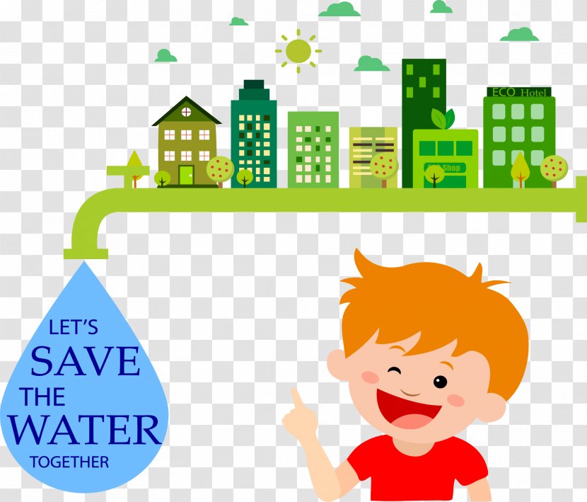 Water Conservation Drop Energy - Cartoon - Conserve Transparent PNG