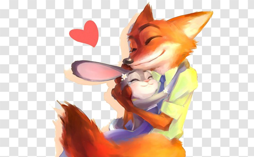 Nick Wilde Red Fox Lt. Judy Hopps European Rabbit Drawing - Tree - Animation Transparent PNG