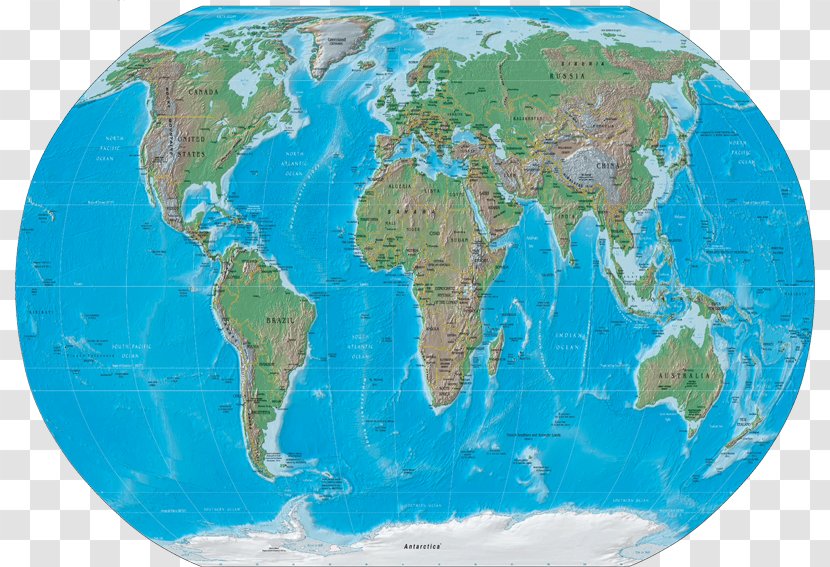 World Map Physische Karte Globe - Collection Transparent PNG