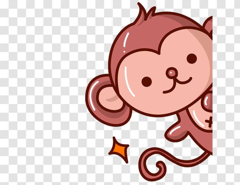 Moe Cuteness Cartoon Illustration - Brown Monkey Decoration Pattern Transparent PNG