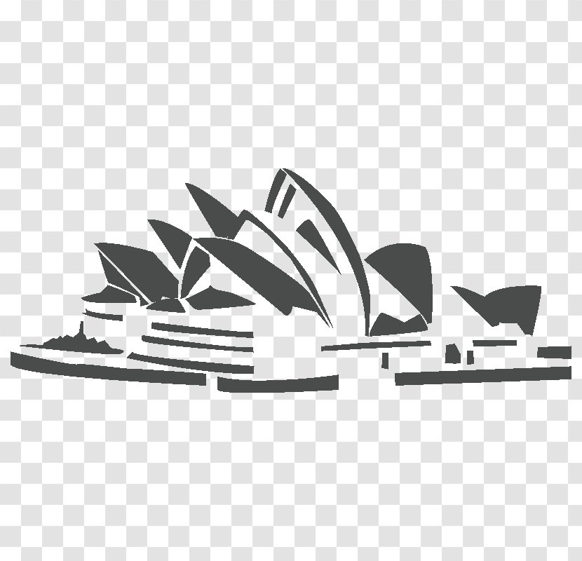 Sydney Opera House Building Australia - Black And White Transparent PNG
