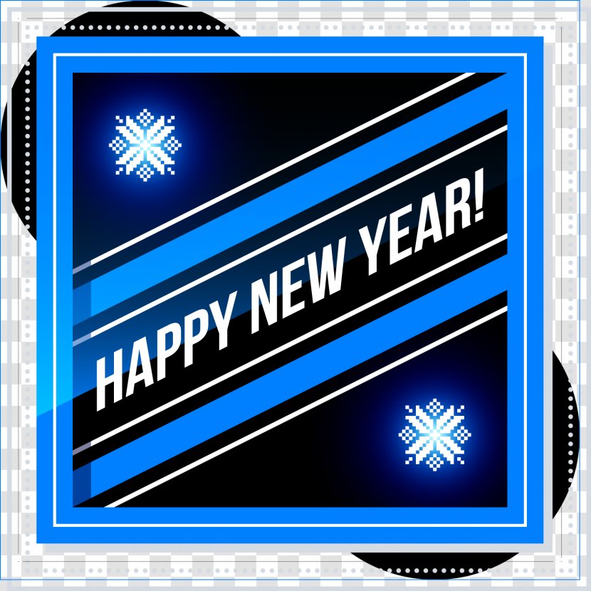 New Years Day Year Card Blue - Label - Happy Transparent PNG