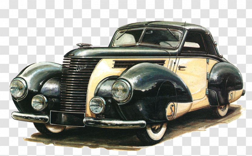 Classic Car Background - Electric - Sedan Transparent PNG