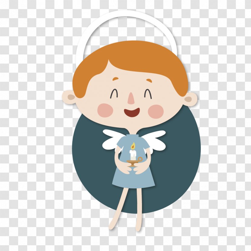 Cartoon Sticker Illustration - Animation - Vector Angel And Candle Transparent PNG
