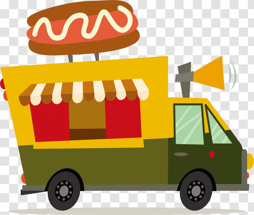 Hot Dog Sushi Fast Food Car - Motor Vehicle - Hotdog Diner Transparent PNG