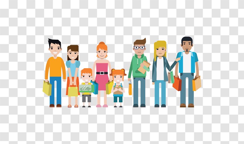 Family Shopping Art Illustration - People - Consumer Rights Go To The Whole Together Transparent PNG