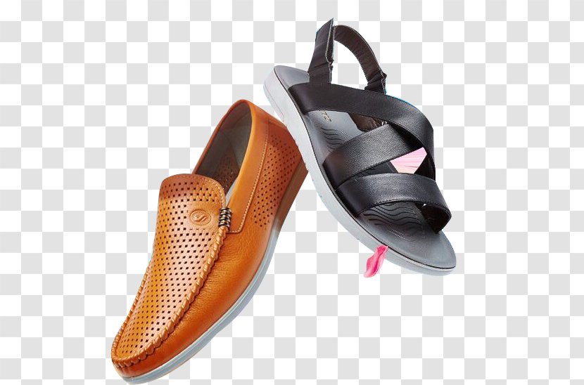 Shoe Sandal Poster Taobao - Orange - A Pair Of Shoes And Sandals Transparent PNG