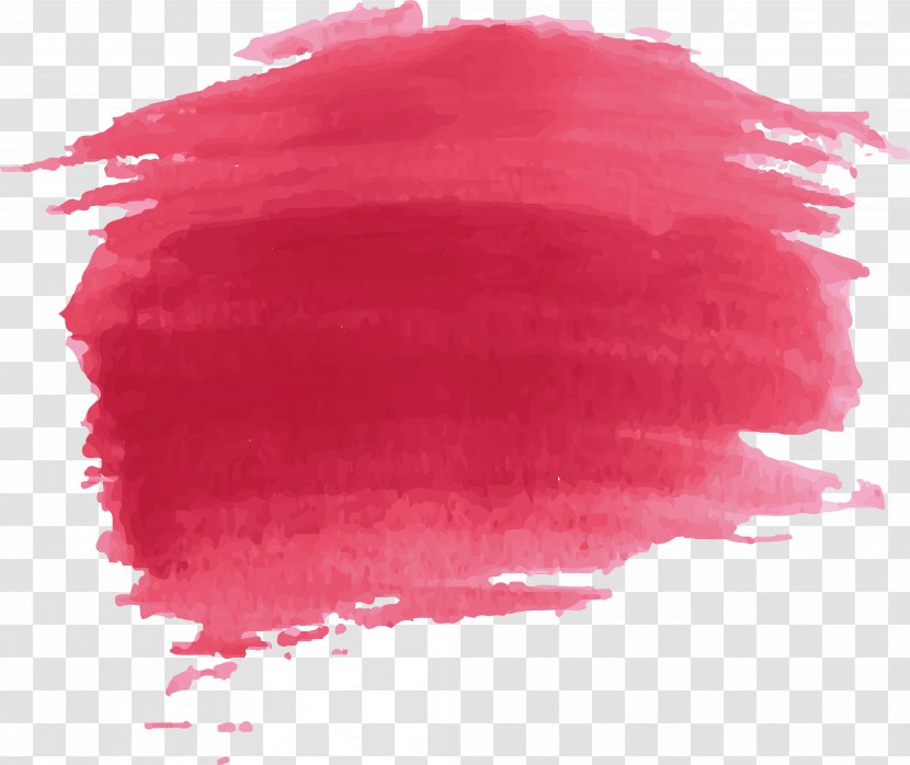 Watercolor Painting Red - Magenta - Paint Effect Transparent PNG